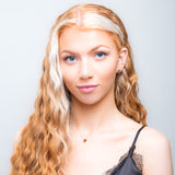 Sweet Heart Stud Earrings in Silver and Amber