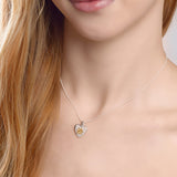 Paw Print Heart Necklace in Silver & 18ct Gold Vermeil