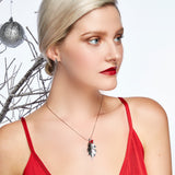 Holly Leaf with Berries Necklace in Silver