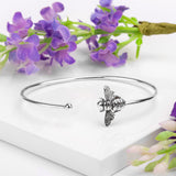 Cute Bee Cuff Bangle in Silver