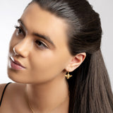 Cute Honey Bee Hook Earrings in Silver with 24ct Gold