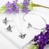 Cute Bee Cuff Bangle in Silver