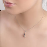 Miniature Hornet Bee Necklace in Silver and Amber