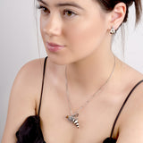 Small Hornet Bee Necklace in Silver and Amber