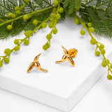 Miniature Hummingbird Stud Earrings in Silver with 24ct Gold