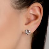 Ivy Leaf Stud Earrings in Silver