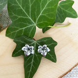 Ivy Leaf Stud Earrings in Silver