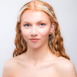 Ivy Leaf Stud Earrings in Silver with 24ct Gold