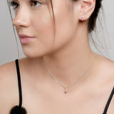 Little Ladybird Necklace in Silver and Coral