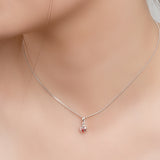 Little Ladybird Necklace in Silver and Coral