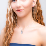 Large Solid Silver Single Leaf Necklace