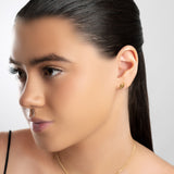 Miniature Leaf Stud Earrings in Silver with 24ct Gold