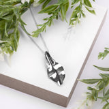 Large Solid Silver Single Leaf Necklace