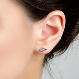 Miniature Leaf Stud Earrings in Silver