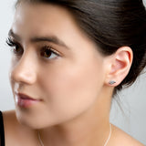 Miniature Leaf Stud Earrings in Silver