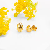 Lemon Stud Earrings in Silver with 24ct Gold