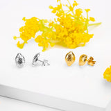 Lemon Stud Earrings in Silver with 24ct Gold