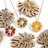 Orange Slice Fruit Necklace in Silver and Cognac Amber