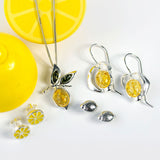 Handpainted Lemon Slice Stud Earrings
