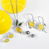 Juicy Lemon Necklace in Silver and Amber