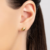Lemon Stud Earrings in Silver with 24ct Gold