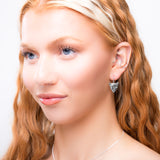 Miniature Leopard Head Hook Earrings in Silver