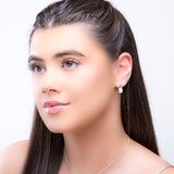 Lily of the Valley Flower Stud Earrings in Silver & Mother of Pearl