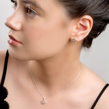 Lotus Flower Stud Earrings in Silver