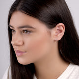 Mermaid Tail Stud Earrings in Silver