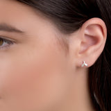 Mermaid Tail Stud Earrings in Silver