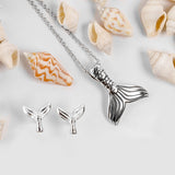 Small Mermaid Tail / Whale Necklace in Silver