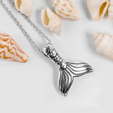 Small Mermaid Tail / Whale Necklace in Silver