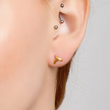 Mermaid Tail Stud Earrings in Silver with 24ct Gold