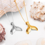 Mermaid Tail Necklace in Silver with 24ct Gold