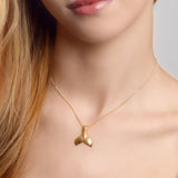 Mermaid Tail Necklace in Silver with 24ct Gold