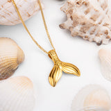 Mermaid Tail Necklace in Silver with 24ct Gold