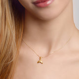 Small Mermaid Tail / Whale Necklace in Silver with 24ct Gold