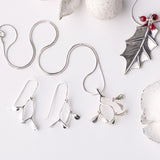 Merry Mistletoe Hook Earrings in Silver