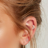 Crescent Moon Stud Earrings in Silver