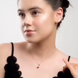 Quaver Music Note Necklace in Silver and Amber