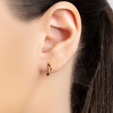 Music Note Stud Earrings in Silver with 24ct Gold