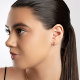 Music Note Stud Earrings in Silver with 24ct Gold