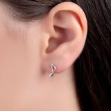 Music Note / Quaver Stud Earrings in Silver