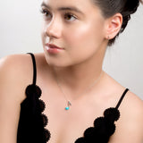 Quaver Music Note Necklace in Silver and Turquoise