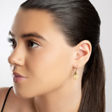 Oak Leaf Hook Earrings in Silver with 24ct Gold