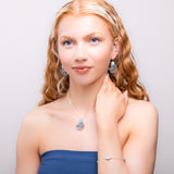 Statement Octopus Earring in Silver & Larimar