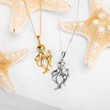 Silver with 24ct Gold Octopus Necklace