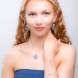 Statement Octopus Earring in Silver & Larimar