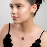 Orange Slice Fruit Necklace in Silver and Cognac Amber