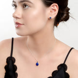 Classic Oval Necklace in Silver and Lapis Lazuli